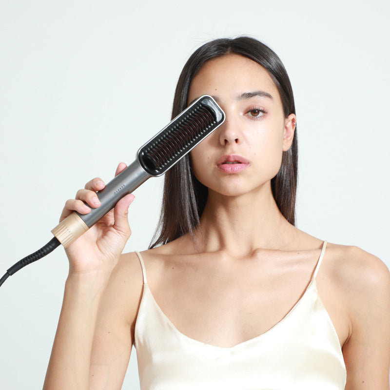 Professional Ceramic Hair Straightener with Electronic Thermostat – Black Electric Flat Iron for Smooth & Sleek Hair, American Standard