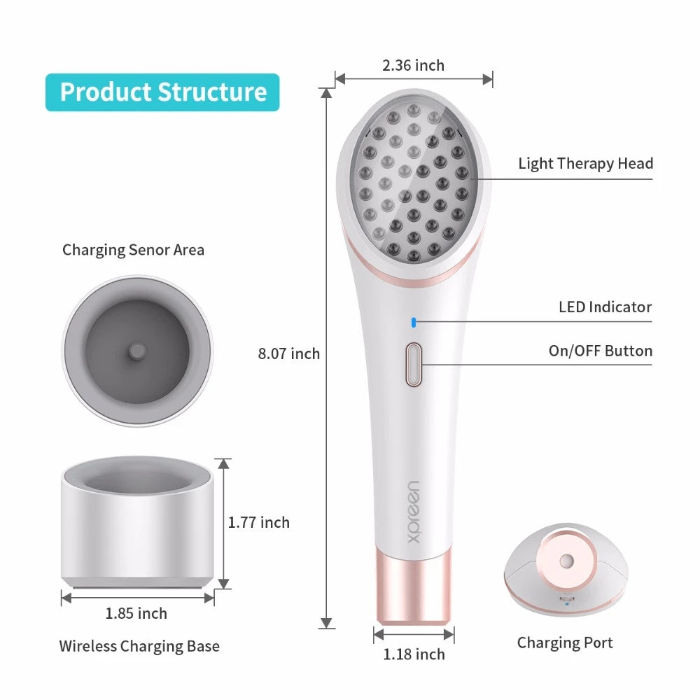 Xpreen Wireless Rechargeable Acne Light Therapy Device – Blue & Red Light Acne Treatment & Clearing Eraser