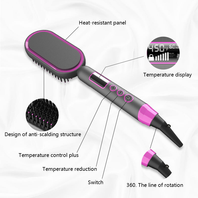 2-in-1 Hot Air Brush & Straightener Roller | Blow Dry and Style Simultaneously