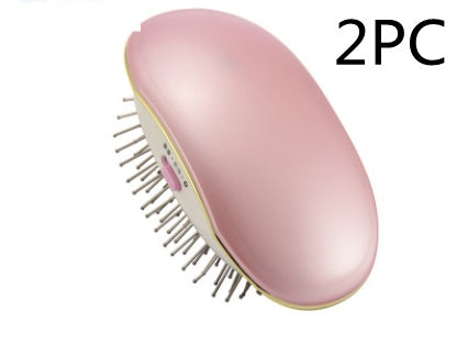 Portable Negative Ion Hair Straightener Comb – Anti-Static Vibration Massage Straightening Brush for Frizz-Free, Sleek Hair – Battery-Powered Hair Styling Tool