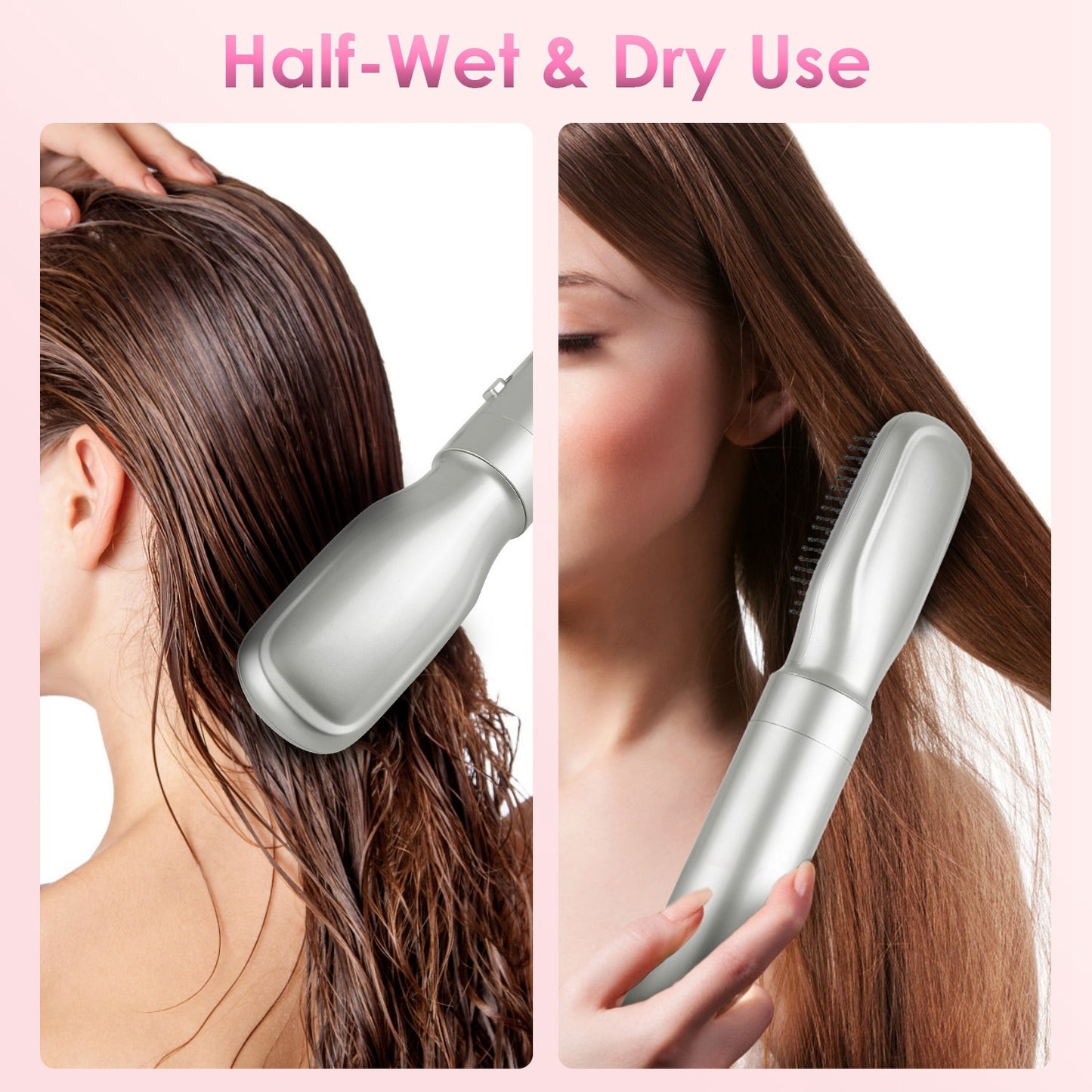 6-in-1 Hot Air Styler & Volumizer Brush Set – Automatic Hair Dryer, Straightener, Curler with 3 Temperature Settings + ALCI Plug, Glove, Cable & Zip Tie
