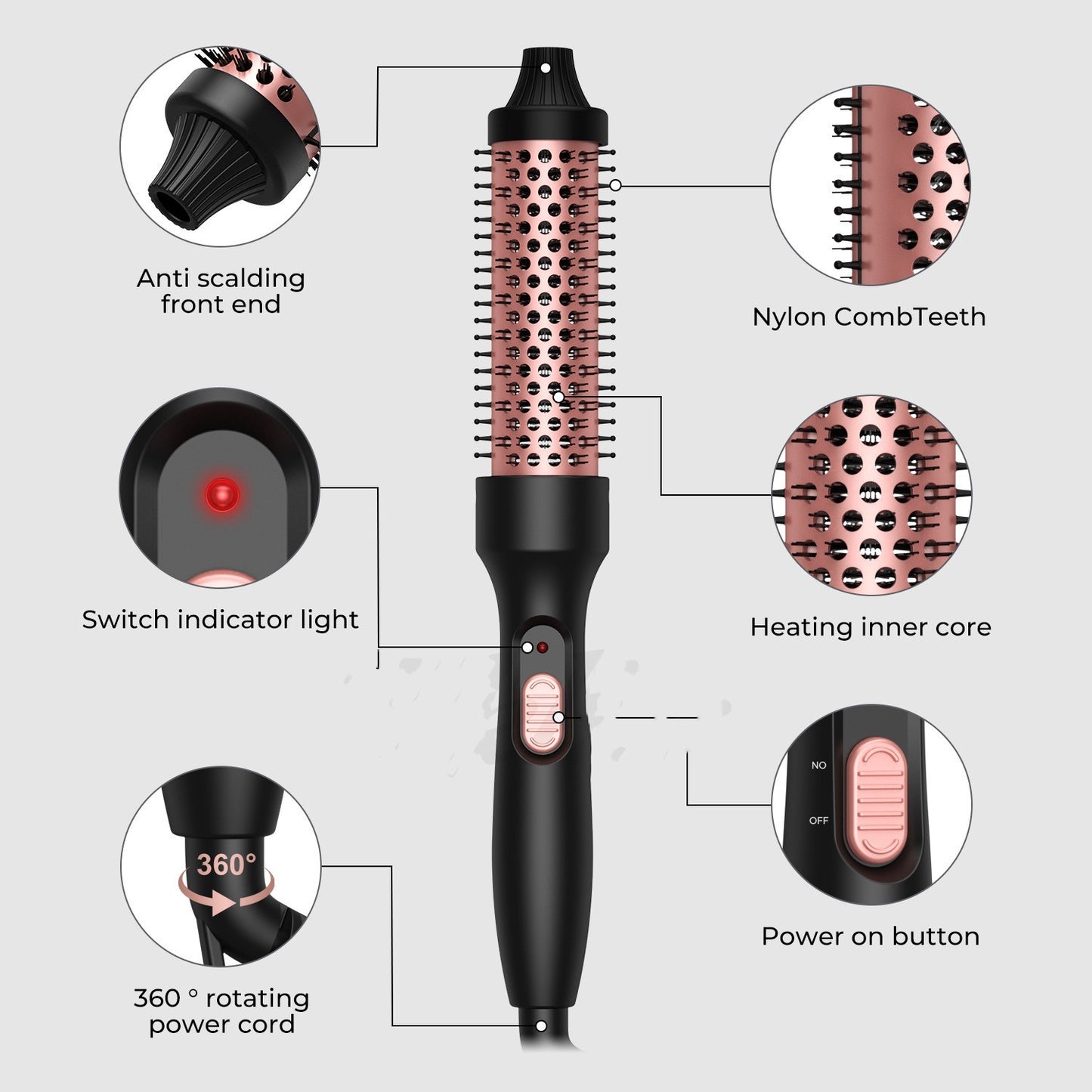 3-in-1 Hair Dryer Brush – High-Power Hot Air Styler, Straightener & Curler