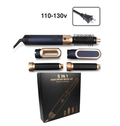 5-in-1 Hair Dryer & Styler Set – Multi-Functional Hot Air Brush with Curling Iron, Straightener & Volumizer