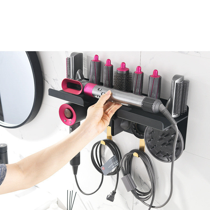 Professional Curling Rod & Hair Dryer Storage Rack – Barber Shop Organizer & Hair Tool Holder
