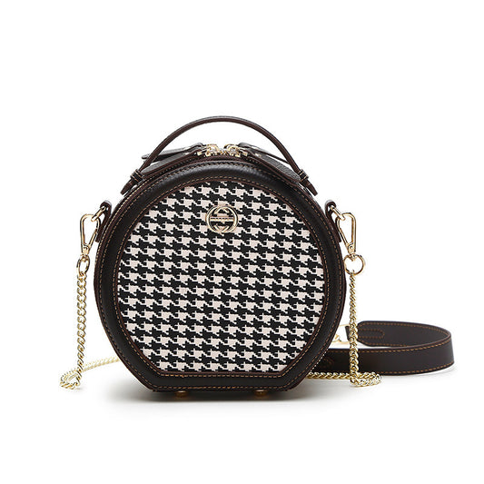 Retro Round Crossbody Shoulder Bag for Women – Stylish PU Leather Handbag, Easy to Match