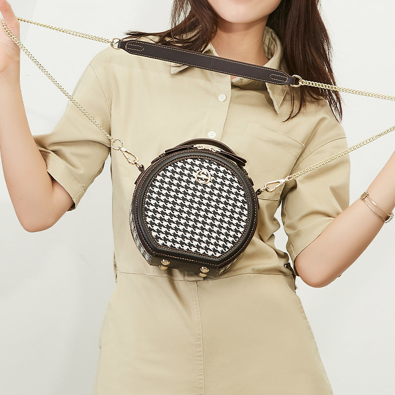 Retro Round Crossbody Shoulder Bag for Women – Stylish PU Leather Handbag, Easy to Match