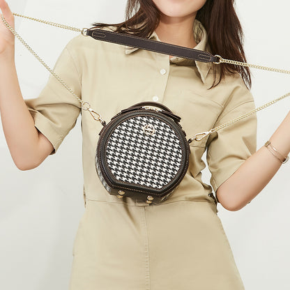 Retro Round Crossbody Shoulder Bag for Women – Stylish PU Leather Handbag, Easy to Match