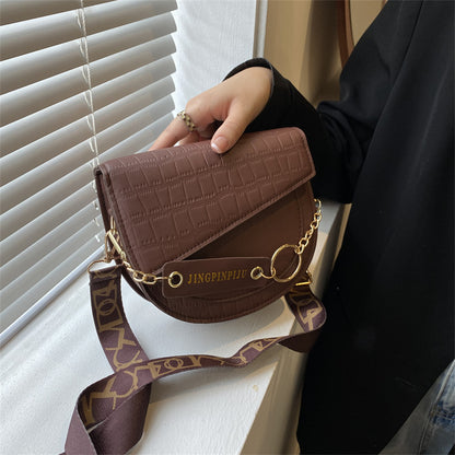 Retro Stone Pattern Underarm Saddle Bag – Trendy Vintage Style Women's Shoulder Bag