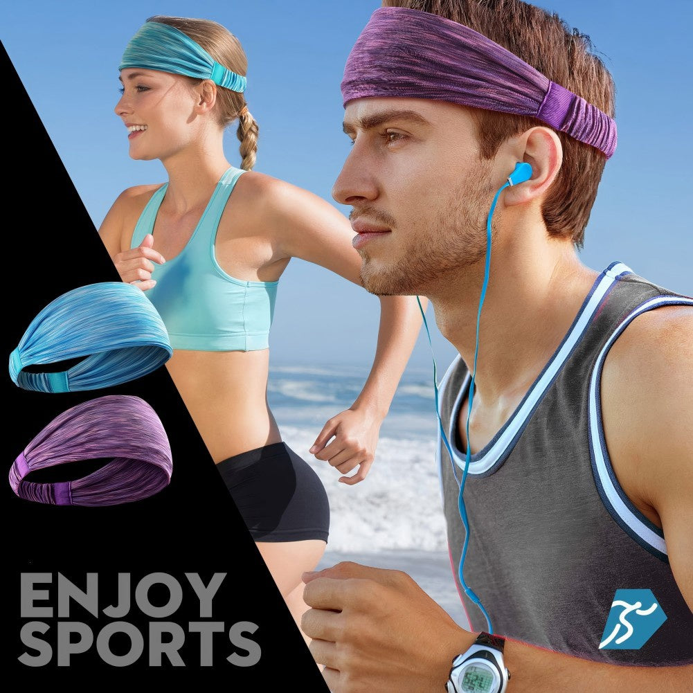 5-Pack Beister Sports Headbands – Moisture-Wicking, Non-Slip Elastic Sweatbands for Men & Women, Perfect for Running, Yoga, Cycling & Basketball