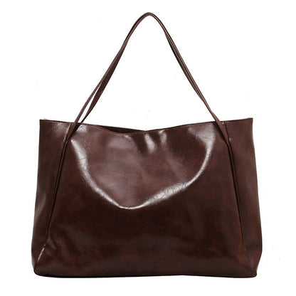 Trendy Women’s Shoulder Bag – Soft Leather, Spacious, Japanese & Korean Inspired