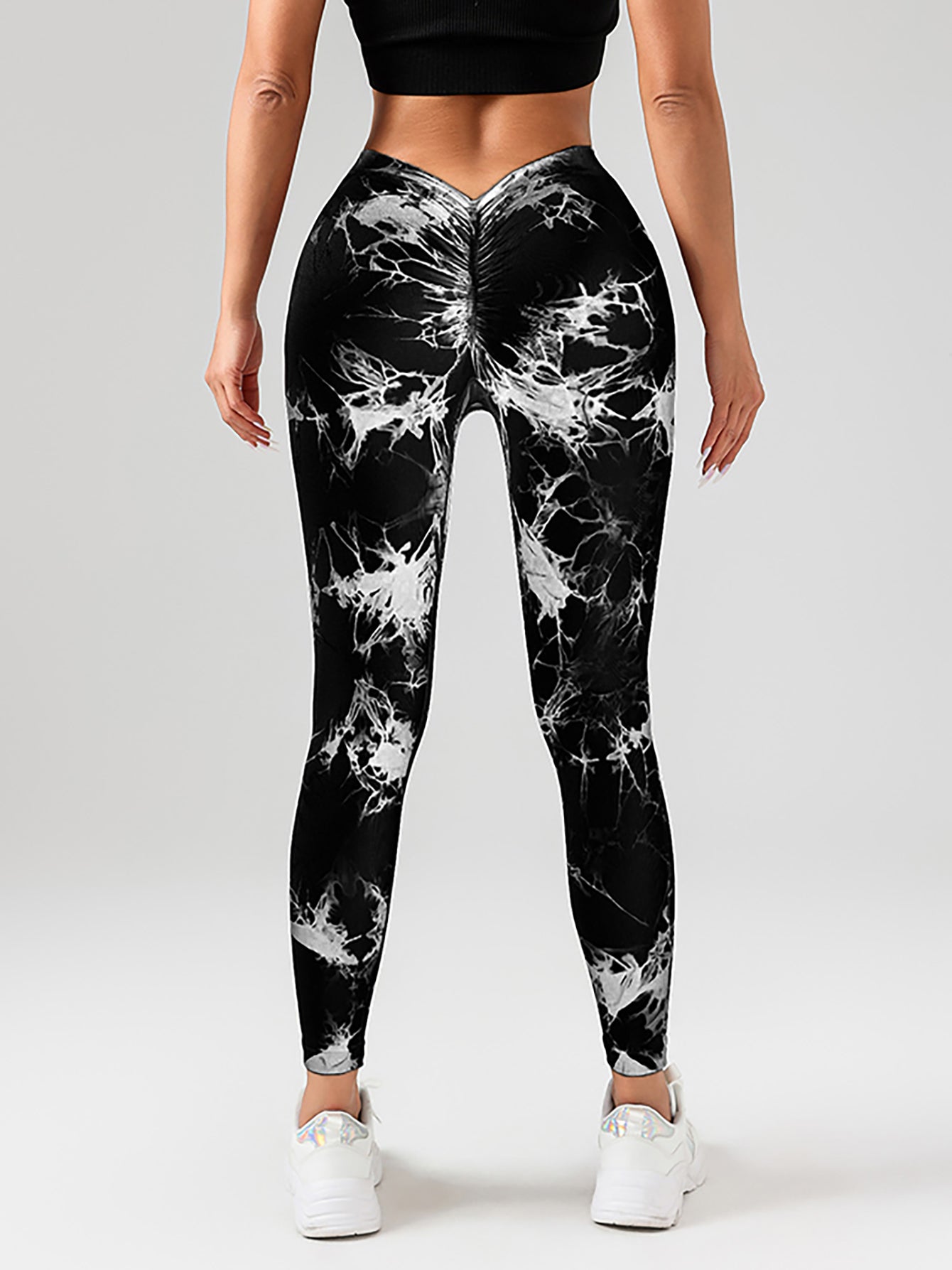 2-Pack Tie-Dye High Waist V-Back Yoga Leggings