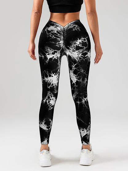 2-Pack Tie-Dye High Waist V-Back Yoga Leggings
