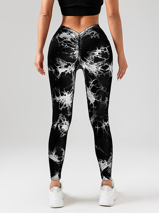 2-Pack Tie-Dye High Waist V-Back Yoga Leggings