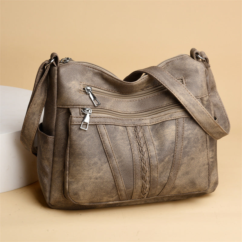 Retro Soft Leather Shoulder Bag – Easy-Match Casual Handbag for Women