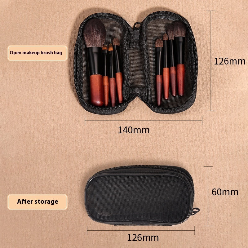 Portable Mini Travel Makeup Brush Set – Soft Animal Hair Brushes for On-the-Go Beauty