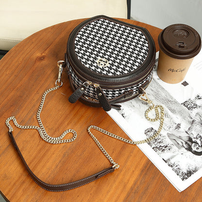 Retro Round Crossbody Shoulder Bag for Women – Stylish PU Leather Handbag, Easy to Match