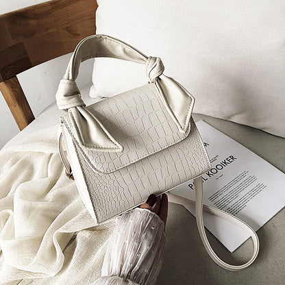 Trendy Small Square Stone Pattern Crossbody Bag – Portable Fashion Handbag for Women