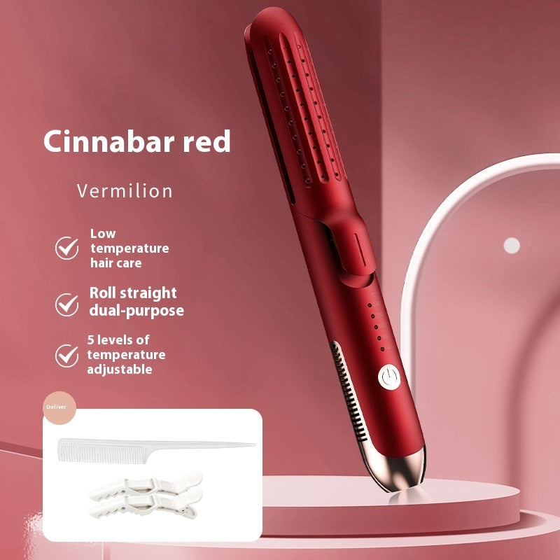 2-in-1 Hair Curler & Straightener | Dual-Use Ceramic Straightener & Curler | Fast Styling for Curly & Straight Hair | White Design