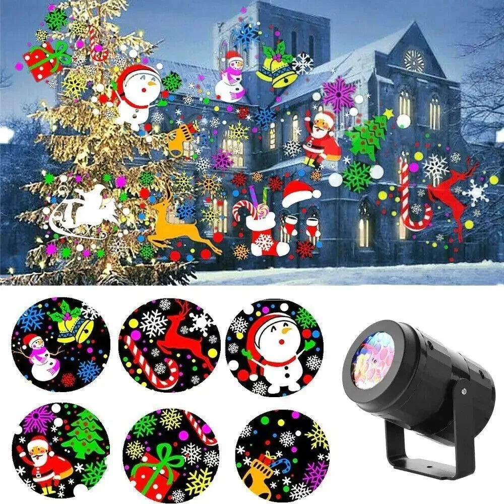 Rotating Snowflake Christmas Projector Light – LED Outdoor Holiday & Garden Decor