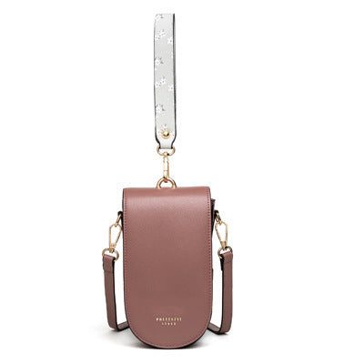 Korean Style PU Leather Mobile Phone Crossbody Bag – Multifunctional Mini Handbag for Women