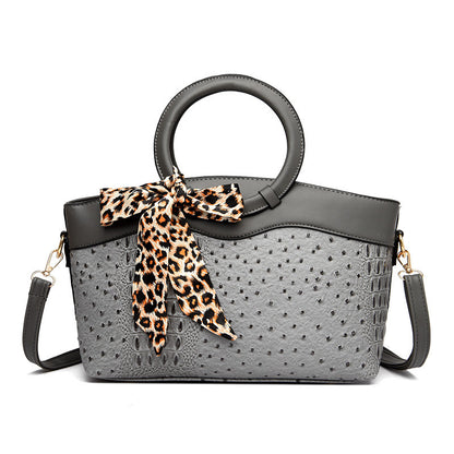 Chic Stone Pattern Ring Shoulder Bag for Women – Trendy Handbag with Unique Accent