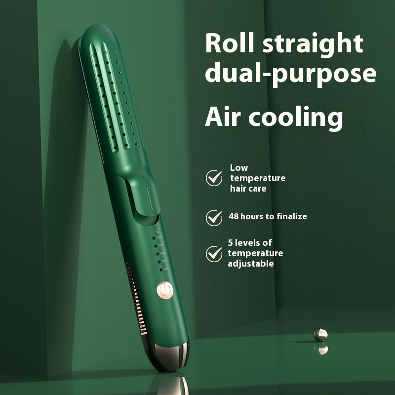 2-in-1 Hair Curler & Straightener | Dual-Use Ceramic Straightener & Curler | Fast Styling for Curly & Straight Hair | White Design