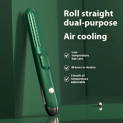 2-in-1 Hair Curler & Straightener | Dual-Use Ceramic Straightener & Curler | Fast Styling for Curly & Straight Hair | White Design