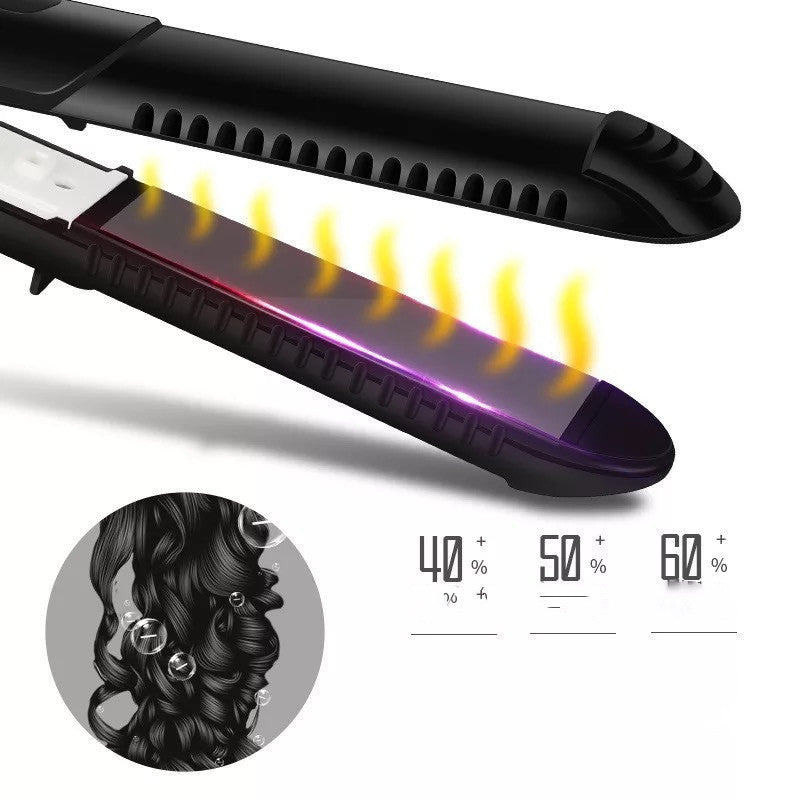 2-in-1 Hair Straightener & Curling Iron – Mini Dual-Purpose Hair Styling Tool for Straightening and Curling