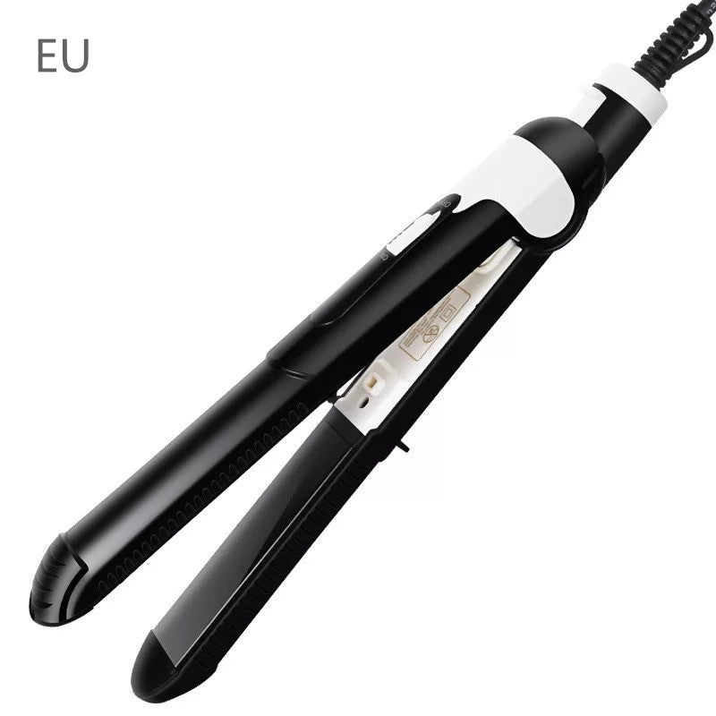 2-in-1 Hair Straightener & Curling Iron – Mini Dual-Purpose Hair Styling Tool for Straightening and Curling