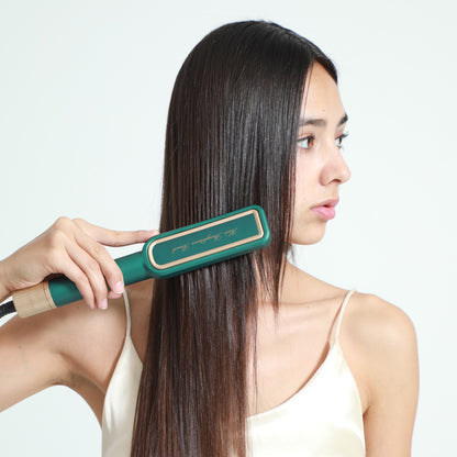 Professional Ceramic Hair Straightener with Electronic Thermostat – Black Electric Flat Iron for Smooth & Sleek Hair, American Standard