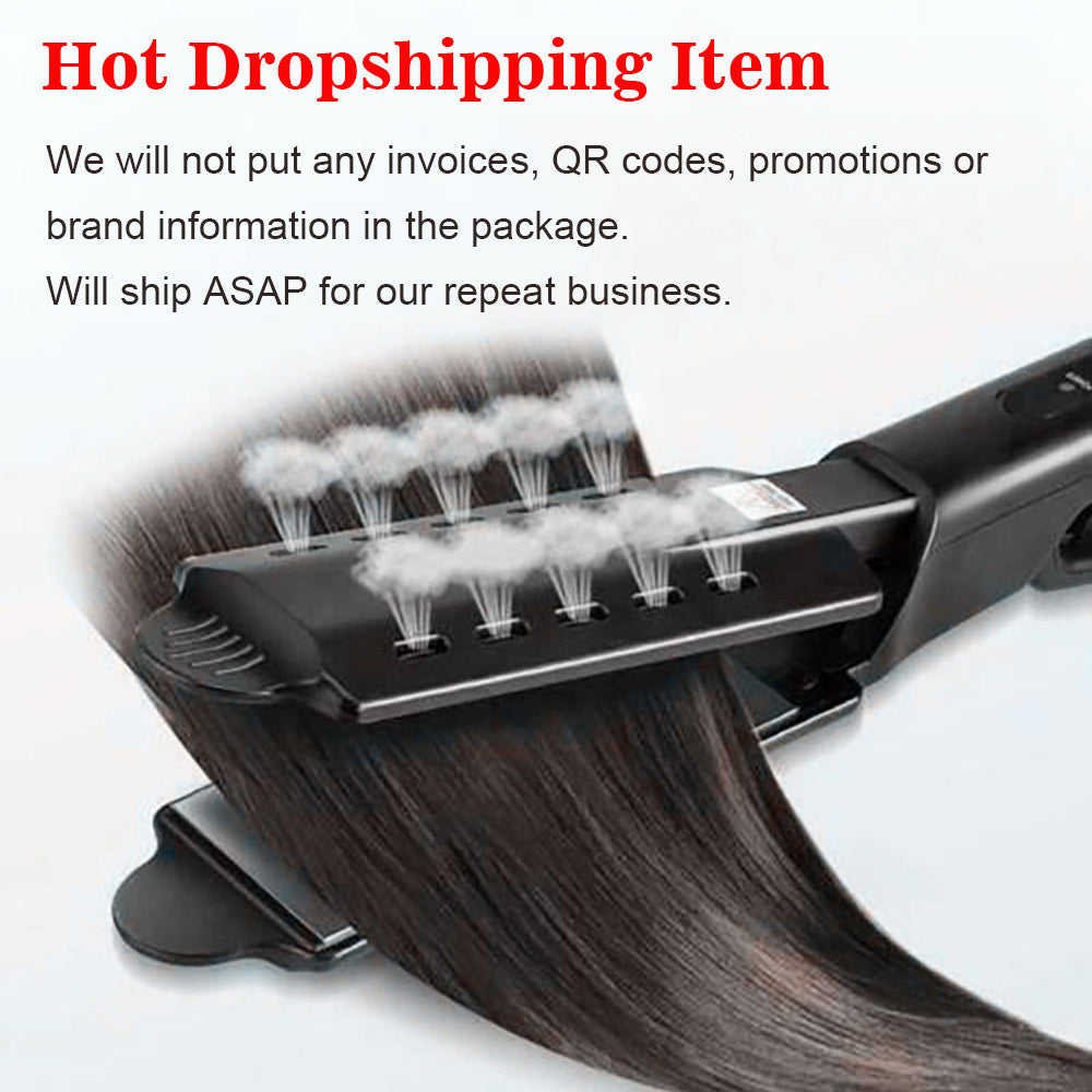 U.S. Standard Steam Hair Straightener – Non-Damaging Hair Styling Iron with Moisturizing Steam Technology