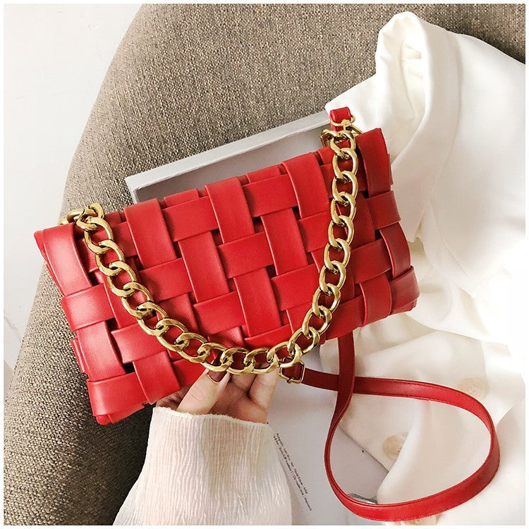 Luxury Woven PU Leather Shoulder Bag for Women – High-Quality Fashion Tote