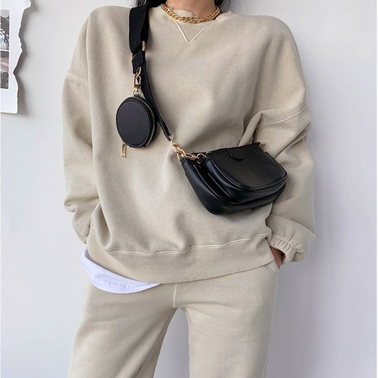 Black Luxury Handbag Set for Women – Stylish College & Everyday Bags