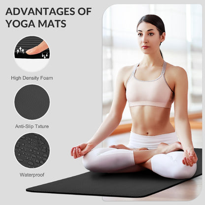 Ultra-Thick 1-2 Inch High-Density Yoga Mat with Carry Straps – Self Pickup Only, Suitable for All Yoga Styles