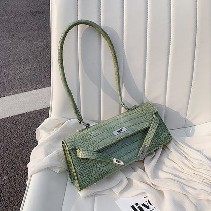 Retro Stone Pattern Women’s Underarm Shoulder Bag – Vintage Chic Accessory