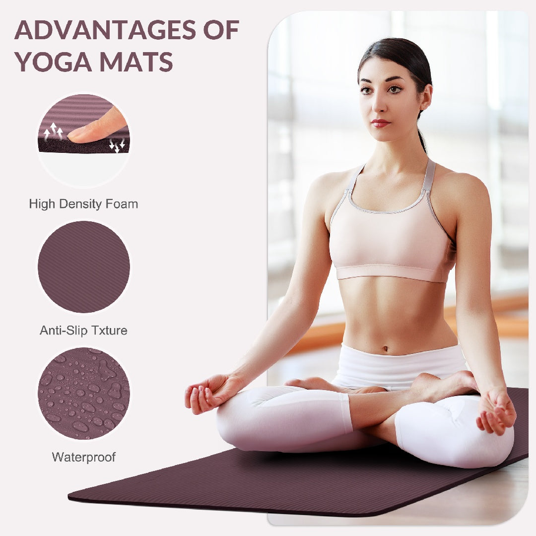 Ultra-Thick 1-2 Inch High-Density Yoga Mat with Carry Straps – Self Pickup Only, Suitable for All Yoga Styles