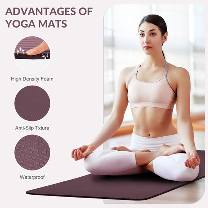 Ultra-Thick 1-2 Inch High-Density Yoga Mat with Carry Straps – Self Pickup Only, Suitable for All Yoga Styles