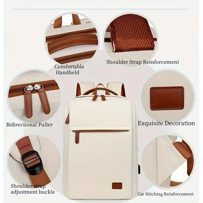 Large Capacity Oxford Cloth Laptop Backpack – Durable Business & Travel Bag for Students and Professionals