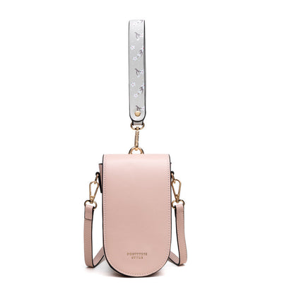 Korean Style PU Leather Mobile Phone Crossbody Bag – Multifunctional Mini Handbag for Women