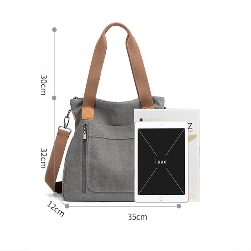Women’s Canvas Tote Bag – Large Capacity, All-Match Shoulder & Handbag for Everyday Use