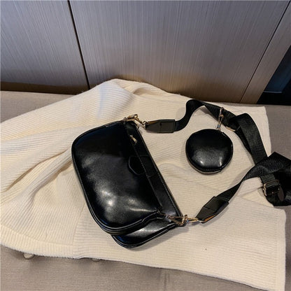 Black Luxury Handbag Set for Women – Stylish College & Everyday Bags