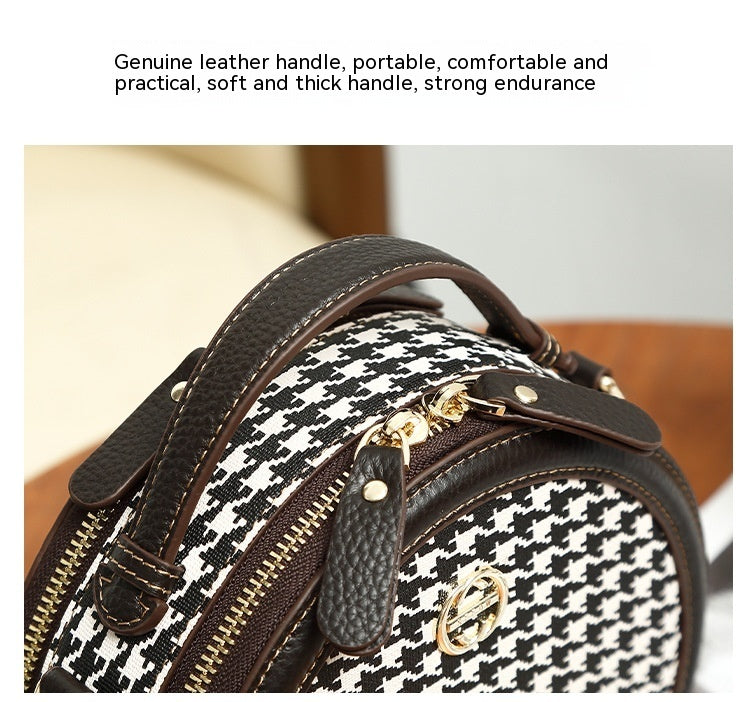 Retro Round Crossbody Shoulder Bag for Women – Stylish PU Leather Handbag, Easy to Match