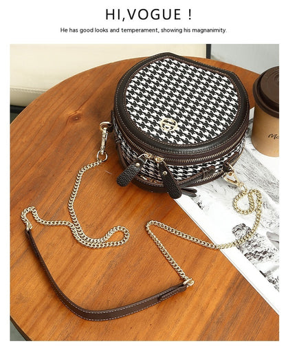 Retro Round Crossbody Shoulder Bag for Women – Stylish PU Leather Handbag, Easy to Match