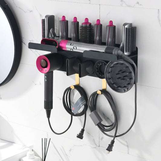 Professional Curling Rod & Hair Dryer Storage Rack – Barber Shop Organizer & Hair Tool Holder