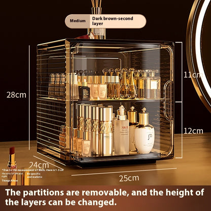 Portable Desktop Skin Care & Cosmetic Organizer – Storage Box for Beauty Products
