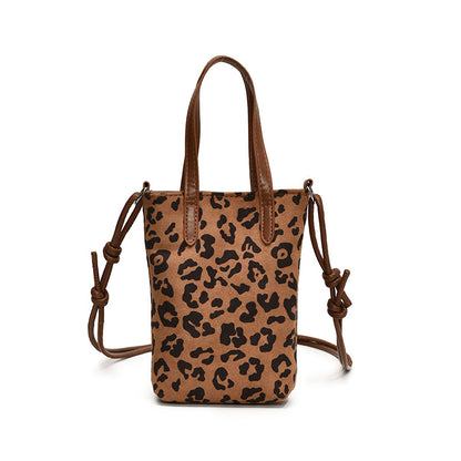 Women’s Retro Leopard Print Crossbody Bag – Versatile Suede Shoulder & Phone Bag for Autumn/Winter