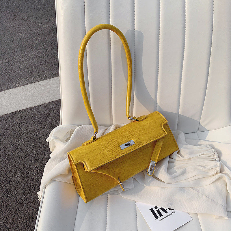 Retro Stone Pattern Women’s Underarm Shoulder Bag – Vintage Chic Accessory