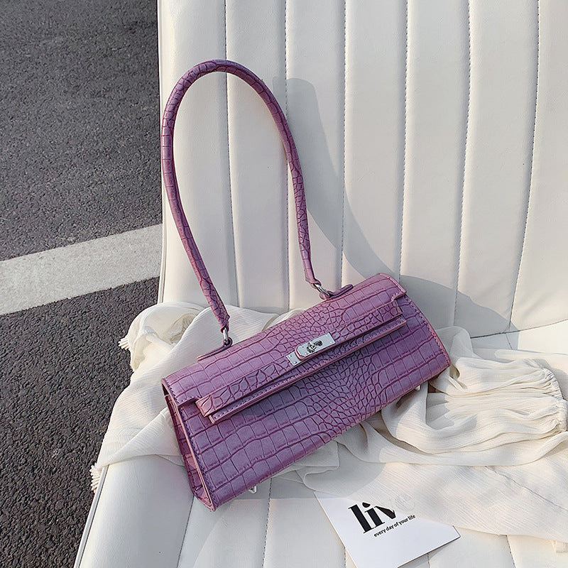 Retro Stone Pattern Women’s Underarm Shoulder Bag – Vintage Chic Accessory