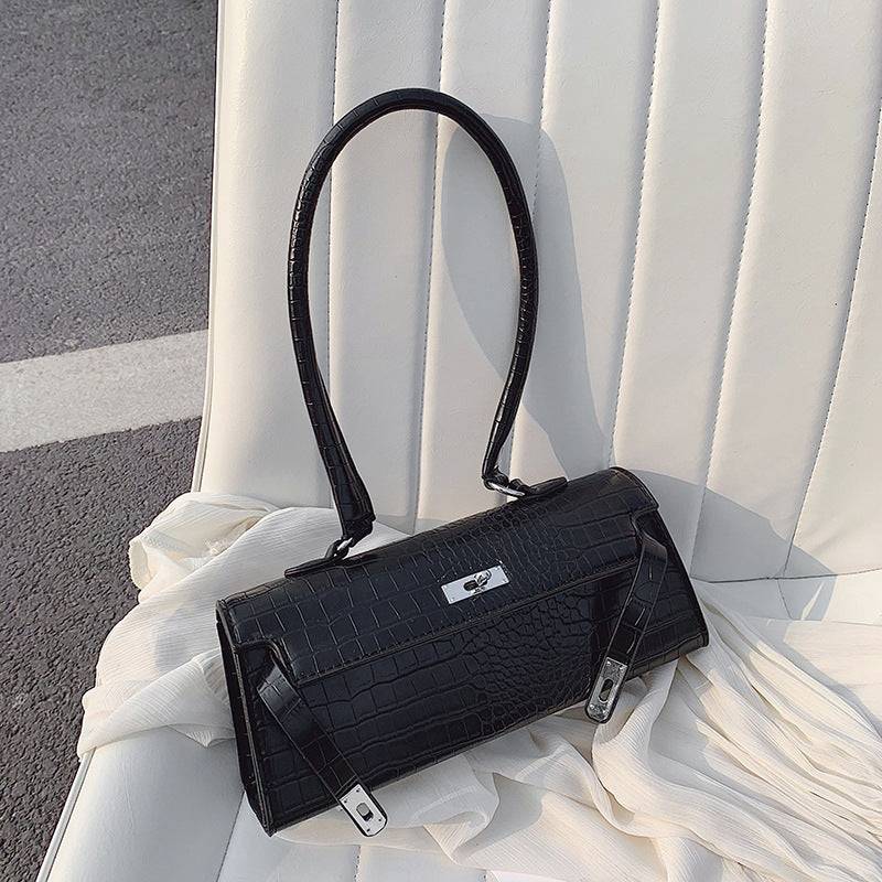 Retro Stone Pattern Women’s Underarm Shoulder Bag – Vintage Chic Accessory