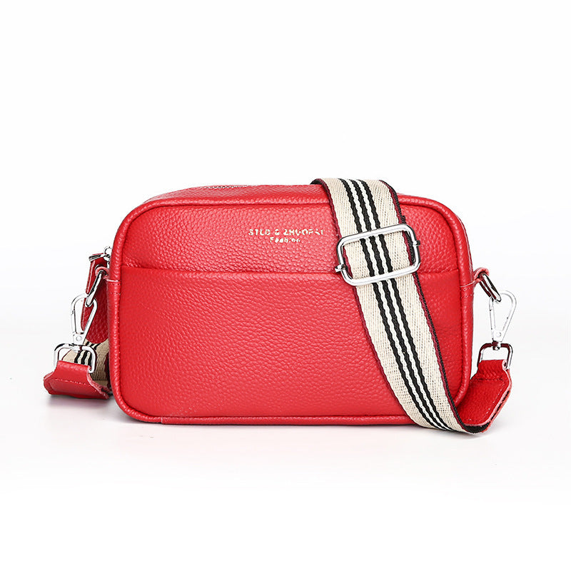 Women's Small Square Shoulder Messenger Bag – Genuine Top Layer Cowhide Leather